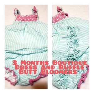 Mint and Pink Boutique Dress and Bloomers